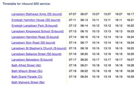 lansdown park and ride timetable.